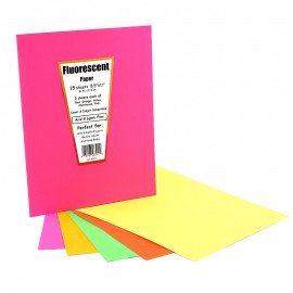 Fluorescent Paper 15 Sheets 8.5″X11″ Assorted Colors – Scribbles